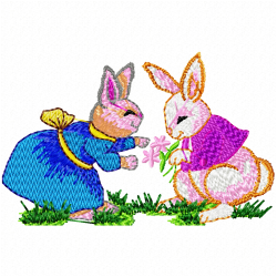 Rabbits Embroidery Design 9 Rabbits Embroidery Design 9